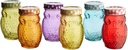 Style Setter 206242-6GB Owl Colors 6 Piece Glass Jar Set- Glass Canister with Airtight Metal Lids, Multi Colors, "2.5 x 2.5 x 5.25"""