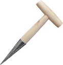 Homaisson Planter Tool, Garden Seed Planter Tool with Wooden Handle and Chrome Plated Steel Tip, Cone Design Garden Bulb Planter Tool for Flower Bulbs