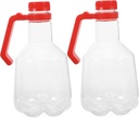 CHILDWEET 2pcs Reusable Plastic Beer Bottle with Caps Handle Food-grade Beverage Packaging for Home Shop Takeaway Water Kettle Soda Dispenser for Various Settings