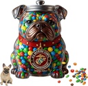 US 250th Anniversary Bulldog Candy Jar, French Bulldog Snack Jar, Cute Airtight Dog Snack Container for Cookies, Decorative Kitchen Storage for Dog Lovers