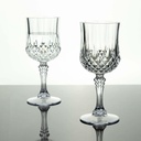 Tableclothsfactory 6 Pack | 8oz Clear Crystal Cut Reusable Plastic Wine Glasses, Disposable Cocktail Goblets