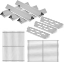 Stainless Steel Grill Grates with 66032 Flavorizer Bars for Weber Genesis II Grill Parts GS4,66095 Cooking Grates 66795 Heat Deflector Replacement Parts for Weber Genesis ii E-310 E-315 S-335