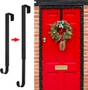 GP Life Wreath Hanger for Front Door, Adjustable from 15 to 25 Inches Hanger, 20 lbs Larger Door Upgrade Christmas Fall Wreaths Decorations Hook (Black)