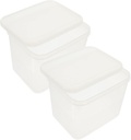 PRETYZOOM Crisper Box Set Bread Storage Container Airtight Bread Box for Fridge Blue 2 Pieces