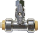 Push On T-STOP Shut Off Valve (1/2" Push x 1/2" Push x 1/4") - Safe for Drinking Water - Kitchen & Bathroom Sink, Refigerator, Dishwasher, Toilet Hookup Valve - 1/4 Turn T-Valve for Copper, PEX, PVC