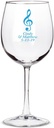 Personalized Color Printed 12oz Wine Glass - Musical Note - Blue - 12 pack