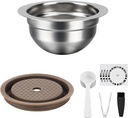 Reusable Capsules Compatible with Nespresso Vertuo Next/Vertuo POP, Stainless Steel Refillable Pods 80ml