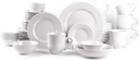 Pearl Dots Stoneware Dinnerware Set (56pc Set, White)