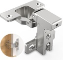 Chibery 4 Pack Face Frame Inset Cabinet Hinges, Soft Close 105° Insert Concealed Cabinet, Slide on Plate, Smooth Slow Self Closing Silent Hardware, 3D Heavy Duty for Blind Corner, Kitchen, Cupboard