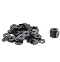 binifiMux 100pcs M4 I.D 12mm O.D 1.0mm Thickness Black Large Fender Flat Wahsers Gasket Grade 8 Carbon Steel