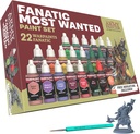 The Army Painter Warpaints Fanatic: Most Wanted Combo Set, 22 x 18ml Acrylic Paint incl. Skin Tones, Metallics, Effects, Wash, Primer, 1 Brush & 1 Miniature - Miniature Paint for D&D & Warhammer