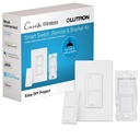 Lutron Caseta Smart Switch 3-Way Kit, with Pico Remote, Wallplate, Wall Bracket for LED Lights and Fans, 5 Amp, Neutral Required, P-PKG1WS-WH