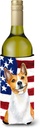 Caroline's Treasures BB9692LITERK Basenji Patriotic Wine Bottle Hugger Bottle Cooler Sleeve Hugger Machine Washable Collapsible Insulator Beverage Insulated Holder