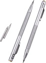IMT Tungsten Carbide Tip Scriber 2 Pack, Hand Drill Aluminium Etching Engraving Pen with Clip and Magnet for Glass/Ceramics/Metal Sheet, Extra 2 Replacement Marking Tip