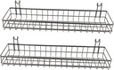 2pcs Wire Mesh Hanging Storage Basket Multi-function Wall-mount Organizer for Kitchen Bathroom and Home Use Practical and Space-saving Storage Black