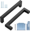 Ravinte Black Cabinet Pulls 5 Inch Square Kitchen Cabinet Handles Modern Hardware for Kitchen Cabinets Cupboard with Drill Mounting Template 15 Pack