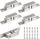 5Pcs 2.75"/ 70mm Double Ball Tension Roller Catch Latch, Solid Brass Hardware Fitting with Screws for Cabinet, Closet & Furniture Door, Chromium Plated