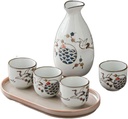 Sake Set Sake Set Cups Unique Glaze Color, Deep Texture and Rich Texture