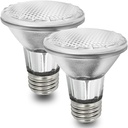 Par20 Bulbs, 2 Pcs 120V 50W Par20 Light Bulbs, E26 Medium Base Long Lasting Life High Output Reflector Flood Lights Replacement Range Hood Light - Warm Light
