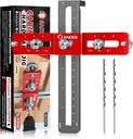 Saker Cabinet Hardware Doweling Jig - Cabinet Handle Template Tool for Knobs and Pull - Adjustable Self Centering Punch Locator Precise Woodworking Drill Guide (5" Jig Saw)