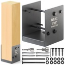 Stainless Steel 6 x 6 (Actual: 5.5" x 5.5") Deck Post Base, Post Anchor Bracket, Concrete Support Anchor Base for Deck Railing, Fences, Pavilions, Deck Porches (1pack-Dark Gray)