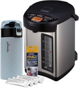 Zojirushi Water Boiler And Warmer 4.0-liter (Black) With Energy Saving Timer and Easy To Clean Non-Stick Stainless Steel Interior Bundle with Container Cleaner Pots (4 Pack) and Tumbler (3 Items)