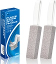 4TH Pumice Stone for Toilet Bowl Cleaning,Pumice Stick with Handle,Cleans Away Limescale Stain,Hard Water Rings, Calcium Buildup,Iron and Rust. Remover for Tile/Bath/Kitchen/Household - 2 Piece