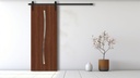 SARTODOORS Interior Modern Barn Door 30 x 80 inches | Basic 3002 Walnut | 6.6FT Rail Track Heavy Hardware Set | Solid Panel Interior Doors