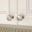 homdiy 25 Pack Brushed Satin Nickel Cabinet Knobs, Round Kitchen Drawer Knobs Solid Zinc Alloy Drawer Pulls for Kitchen Bathroom Closet Dresser Cabinets