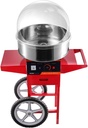 Electric Cotton Candy Machine with Cart, 1000W Commercial Candy Floss Maker with Cover, Stainless Steel Bowl, Sugar Scoop and Drawer, Perfect for Home, Kids Birthday, Family Party, Red