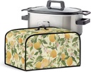Lemon Slow Cooker Cover with Handle Portable Scratches-Proof Crock Pots Dust Cover Fits Most 6-8 Quart Oval Slow Cooker for Family and Friends Gift