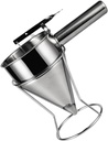 Diy Paste Dispenser Funnel with Rack Kitchen Sushi Tools for Baking Food Stainless Steel