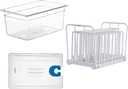 LIPAVI Sous Vide System Model NXC15-UNIR - with C15 Container, N15X Rack and an Universal lid - fits virtually any sous vide machine up to 2.755 inches (70mm) in diameter