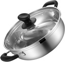 304 Stainless Steel Two-Flavor Hot Pot Handles Induction Cookware for Cooking Soups Practical Dual Hot Pot for Household Use Suitable for Electric Stoves