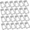 30Pcs Mini Glass Seasoning Jars Set Refillable Condiment Bottles Portable Dispensers for Boys and Girls Cooking BBQ and Kitchen Use