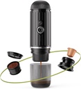 Portable Electric Espresso Coffee Maker Electric Coffee Machine Compatible with NS Capsules and Coffee grounds for Camping, Travel, Home【Heating version】
