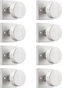 Probrico Brushed Nickel Dummy Door Knobs 2 Pack, Square Door Knobs Interior for Closet, Half Dummy Door Handles, Single Side