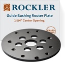 Rockler Guide Bushing Router Plate - Router Plate Features 1-1/4” Center Opening to Accept Guide Bushings – Solid Plastic Router Guide Plate - Router Table Insert Plate Includes Mounting Hardware