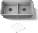 Kohler 8199-CM4 Cairn Kitchen Sink, 36 Minimum Base Cabinet Width, Matte Grey