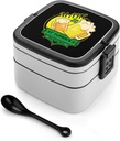 Make St. Patrick's Day Great Again Portable Bento Box with Handle 2 Compartment Leak-Proof Stackable Lunch Box for Work Picnic Camping