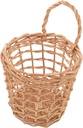 Zerodeko Woven Hanging Kitchen Storage Basket Organizer Wall Mounted Bin for Garlic and Vegetables Space Saving Design Quick Installation Rustic Charm for Any Kitchen
