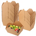 Rustic Brown 50 Pack 70 oz Cardboard Food Containers, Take Out Boxes, Microwaveable