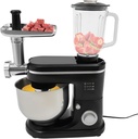 Food Processor, 700W Electric Stand Mixer, 3 in 1 Multifunctional Mixer with 1.58qt Juice Container & 6.34qt Processor Bowl for Dough Processing, Meat Chopping, Smoothies, Juice, Black