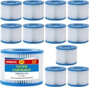 Type VI Spa Filter Replaces for saluspa hot tub Filters, Lay-Z-Spa, Coleman SaluSpa 90352E, 58323E, 58323 Swimming Pool Pump, Hot Tub Filter, 12 Pack