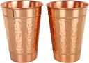 Sky Enterprises Global Hammered Pure Copper Water Drinking Glasses Set of 2
