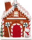 9.5 in. Ceramic Lit Gingerbread House Cookie Jar