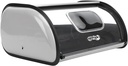 JTLB Metal Bread Box Mirrored Iron Bread Storage Holder Keeper Container Bin with Window for Kitchen Countertop Grey