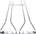 Double Row Upside Down Goblets Display Rack Metal Wine Holder for Kitchen Bar and Dining Room Wall Mounted Stemware Storage Silver