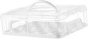 Generic Cupcake Carrier Dessert Holder Transports Box, Portable, Stackable, Reusable, White, 34x26x11cm
