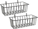 2Pcs Hanging Wire Basket Multi Function Wall Storage Rack for Bathroom Kitchen Water Resistant Organizer Sturdy Design Nail